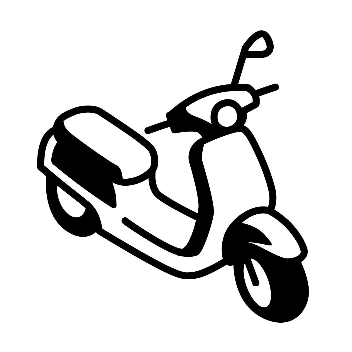 comic style scooter icon