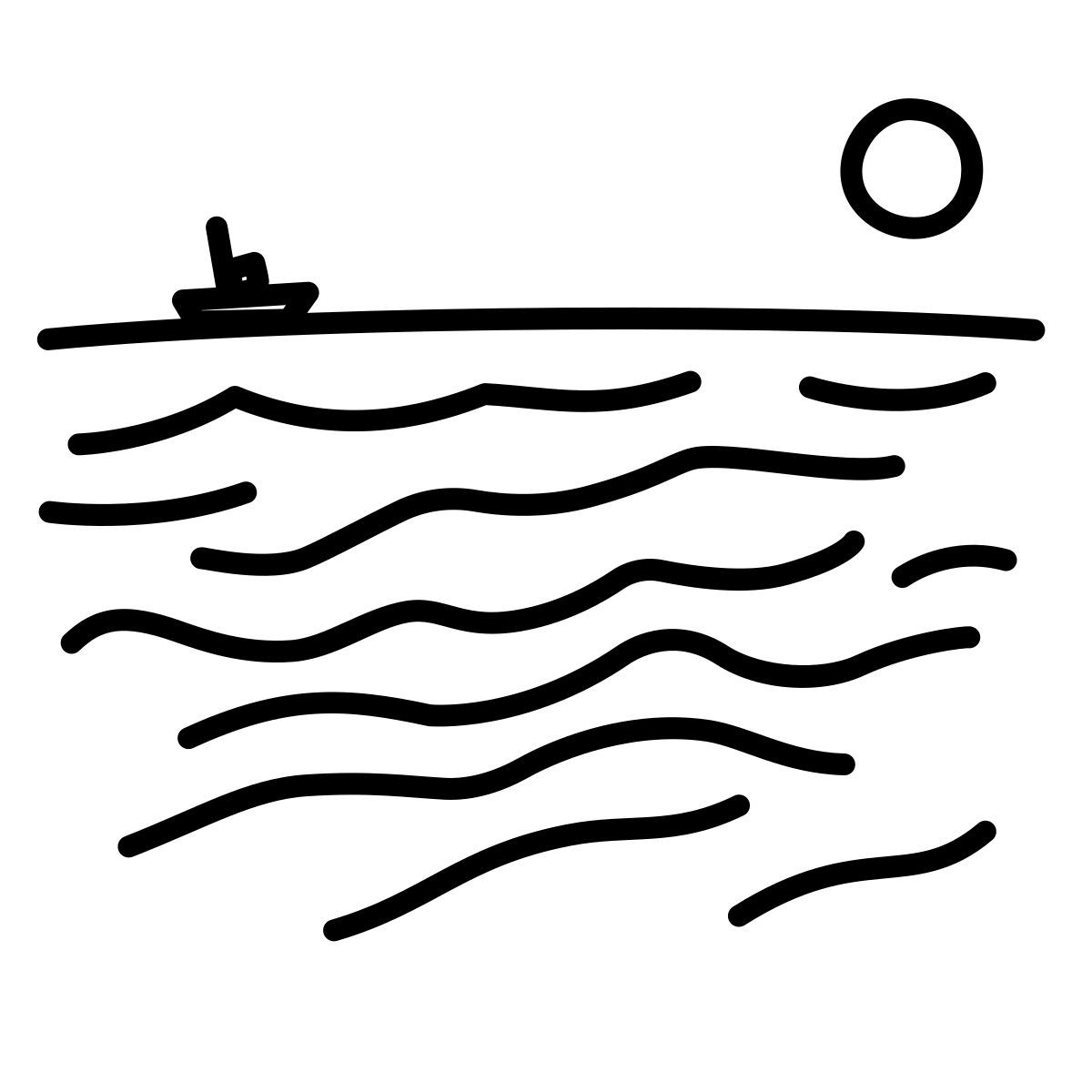 comic style onde del mare icon