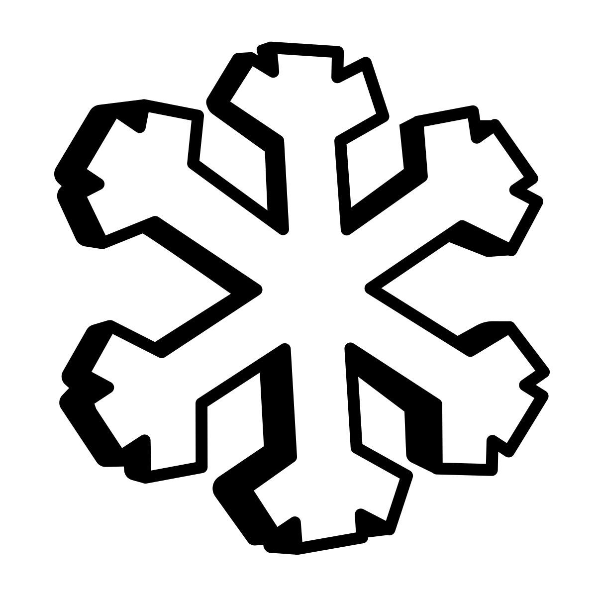 comic style snowflake icon