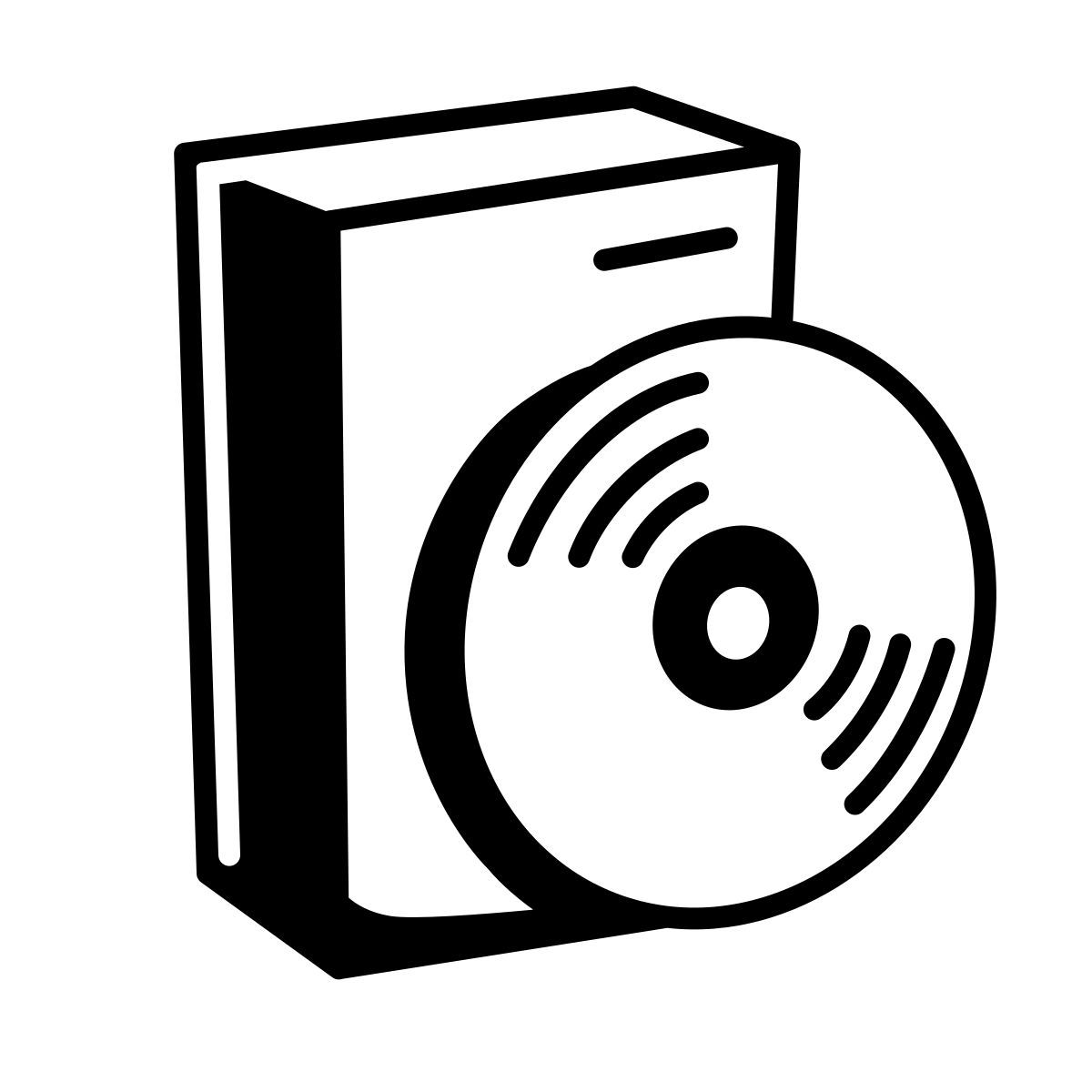 comic style boite à logiciel icon