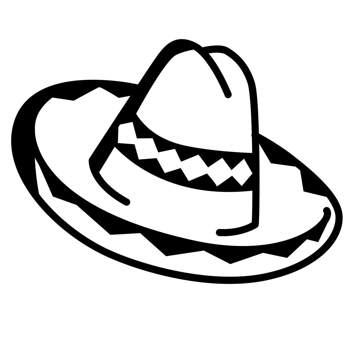 comic style sombrero icon