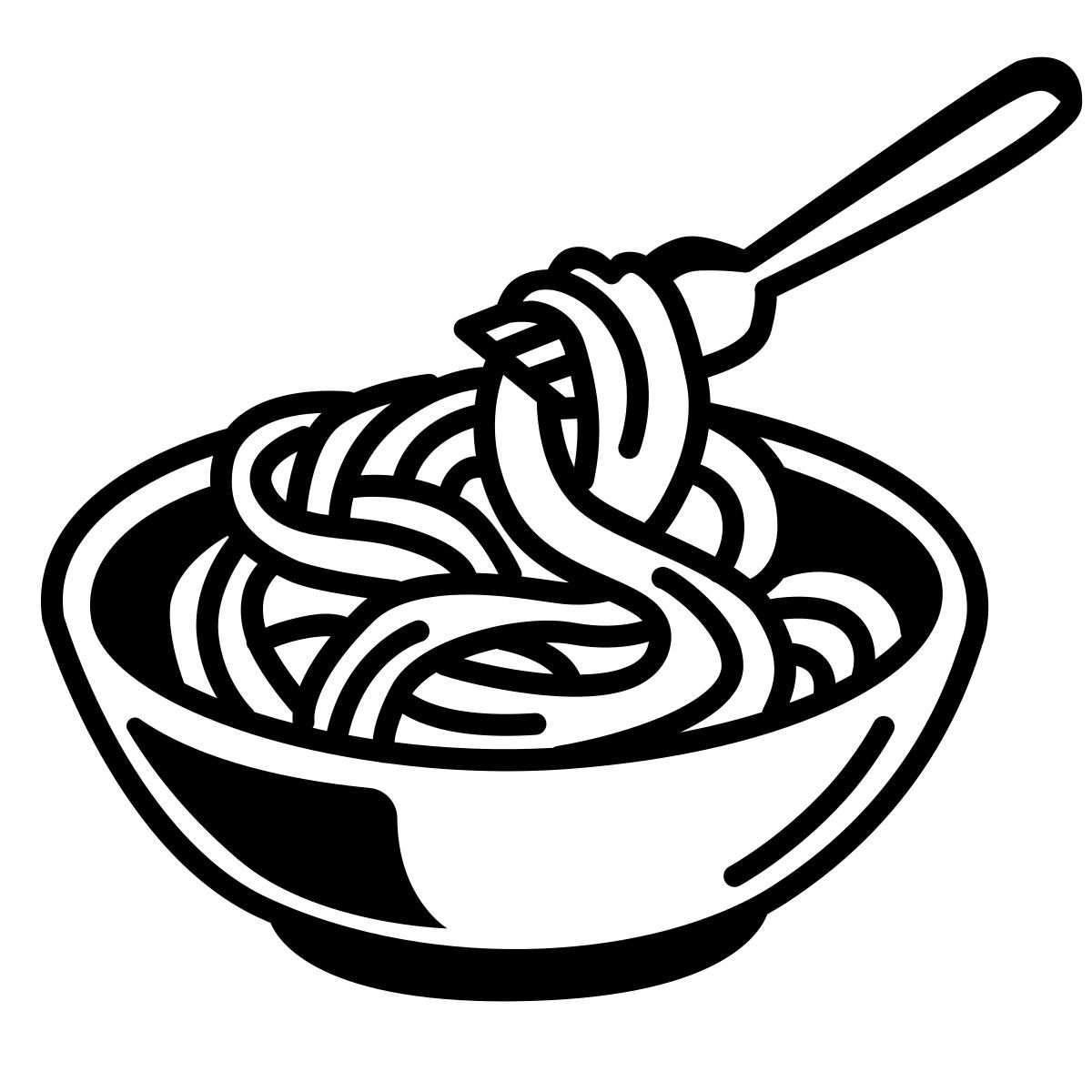 comic style spaghetti icon
