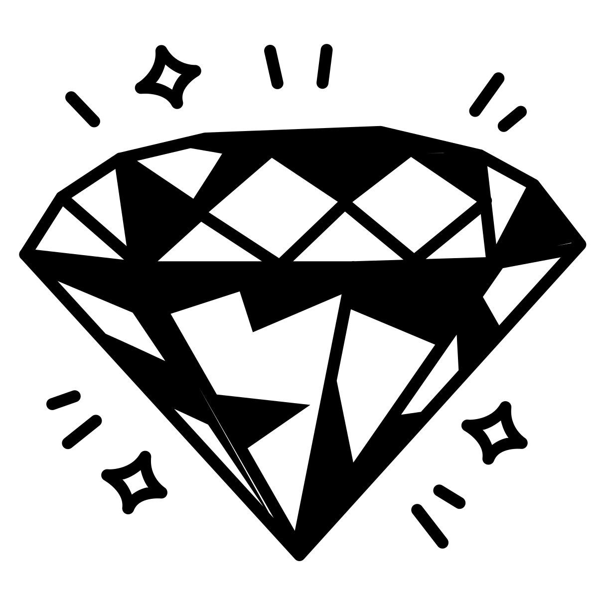 comic style diamante scintillante icon