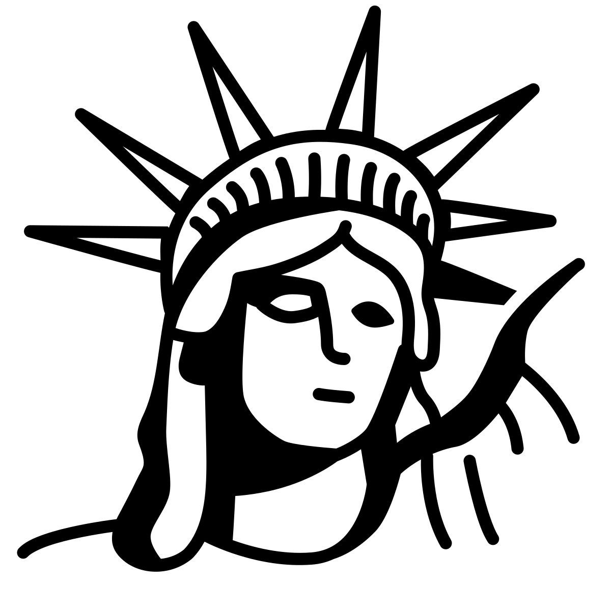 comic style statue of liberty icon