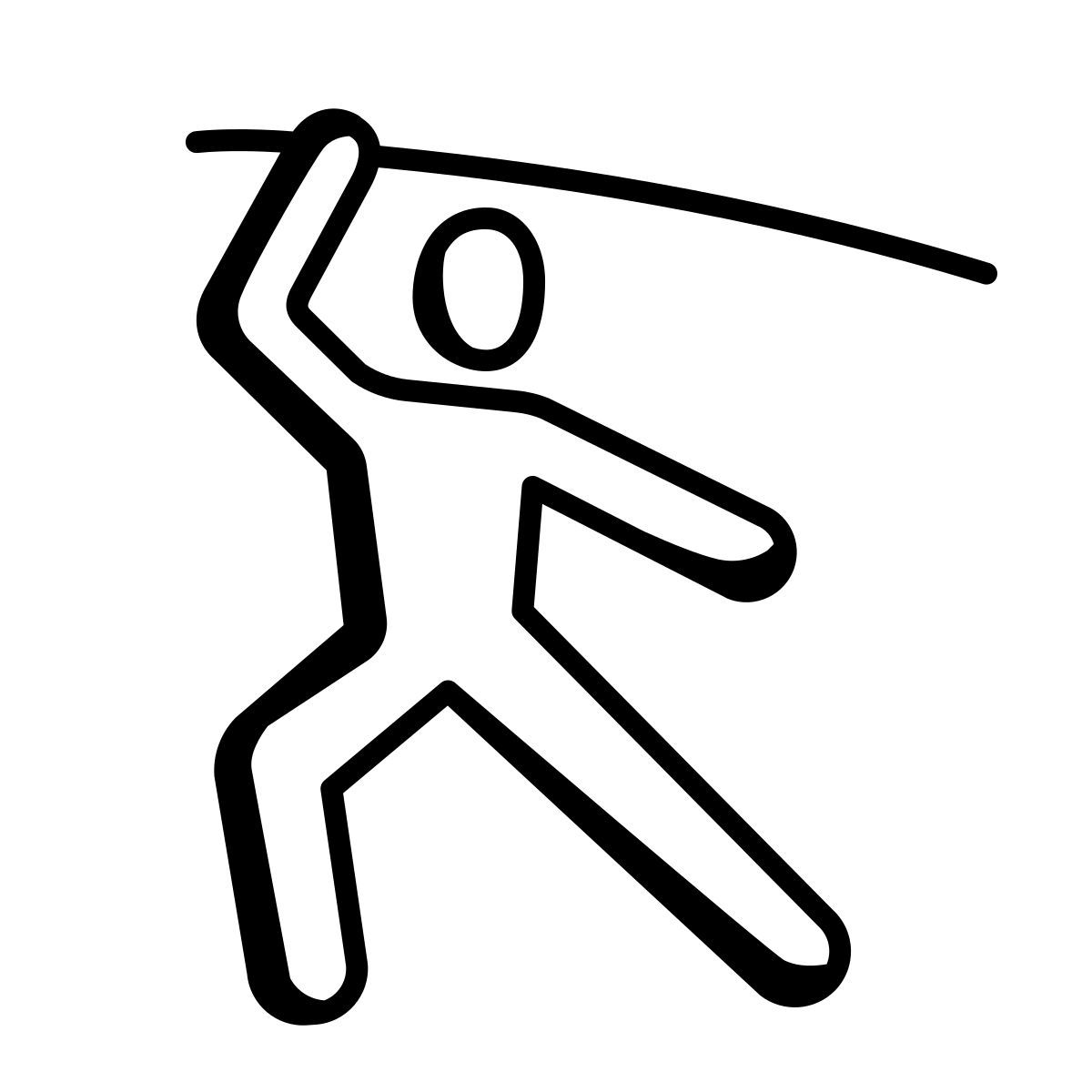 comic style 스틱 싸움 icon