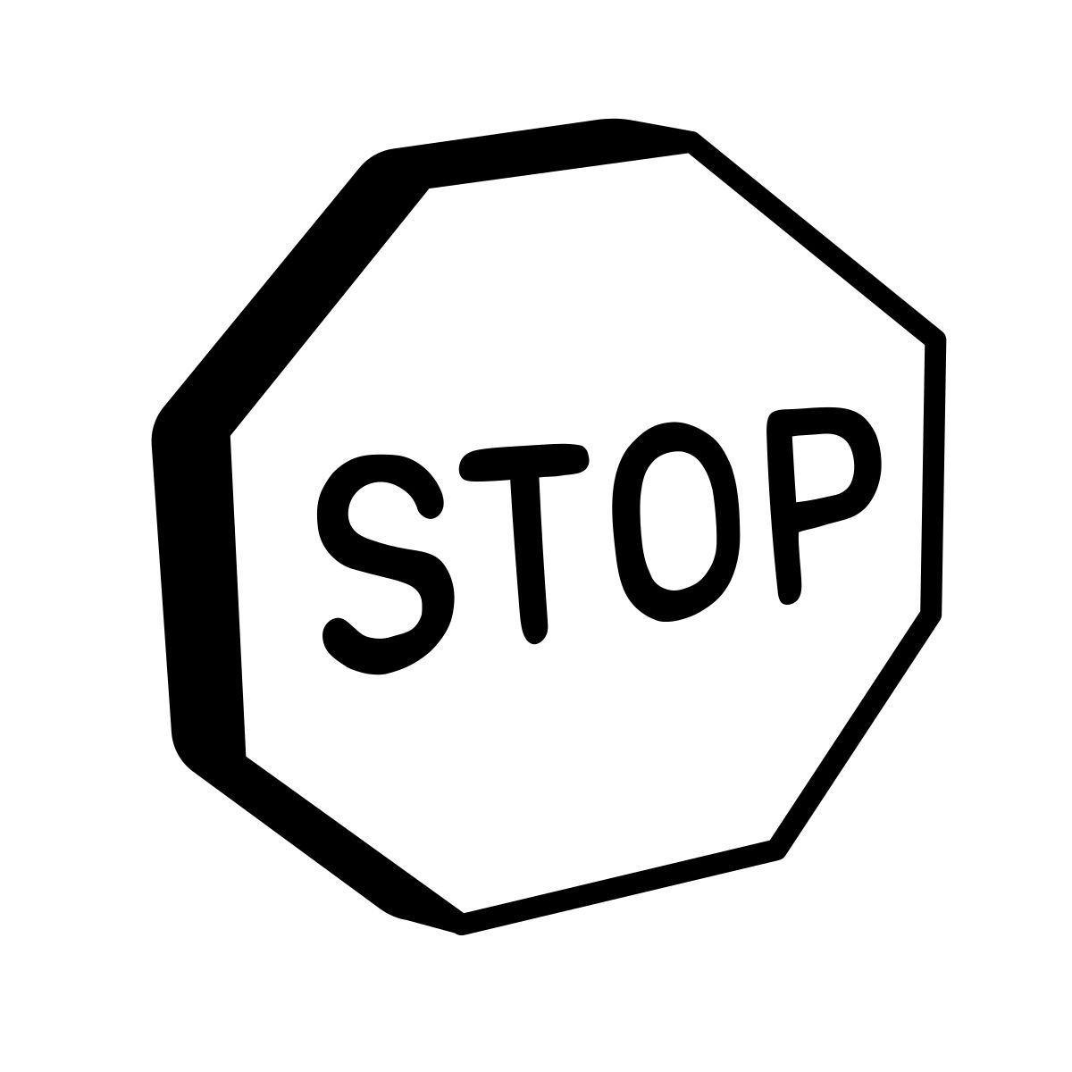 comic style señal de stop icon