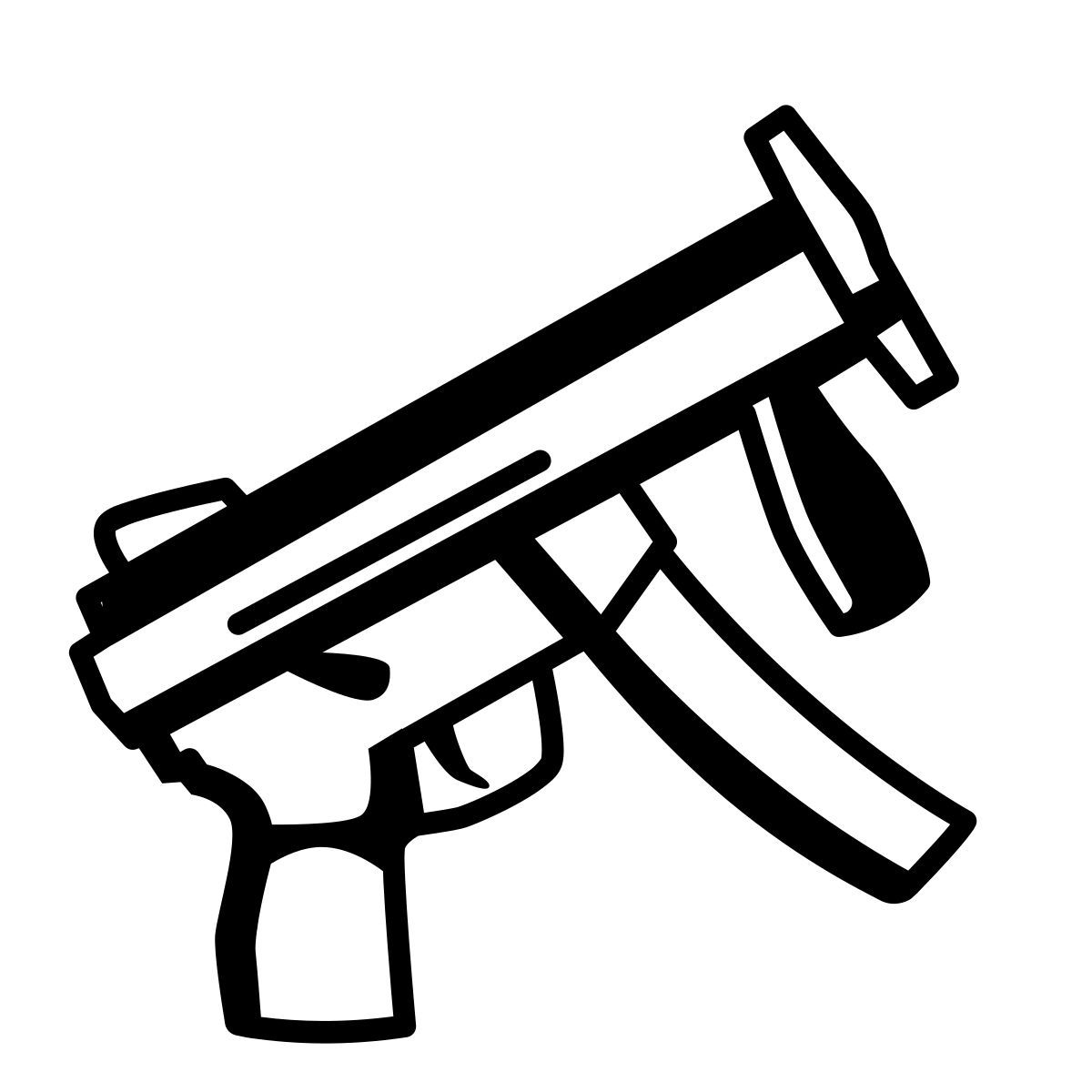 comic style submachine gun icon