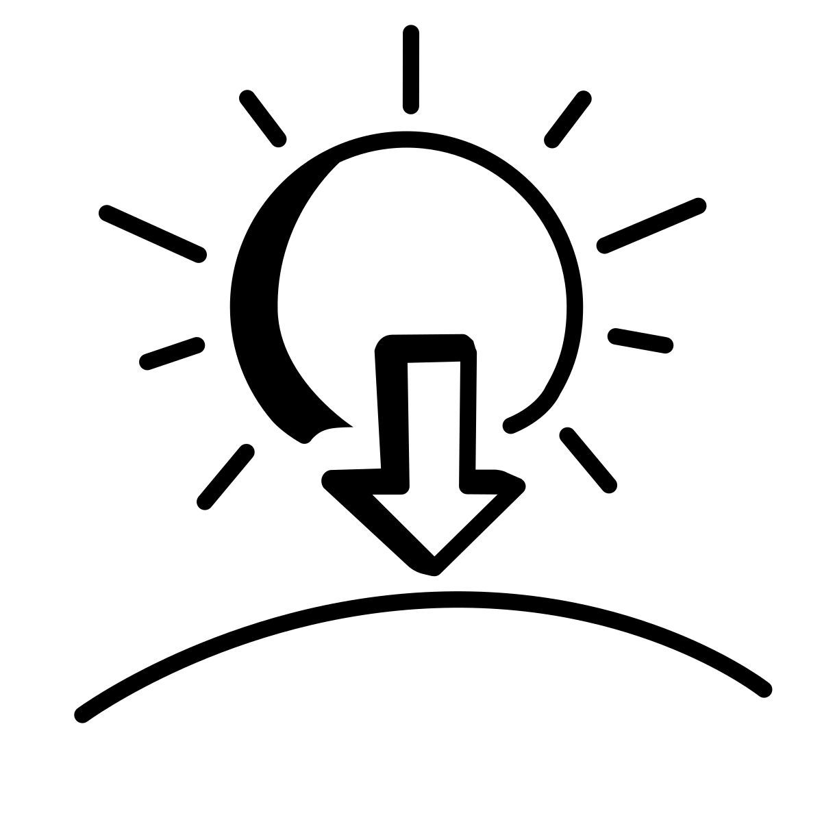 comic style le coucher du soleil icon