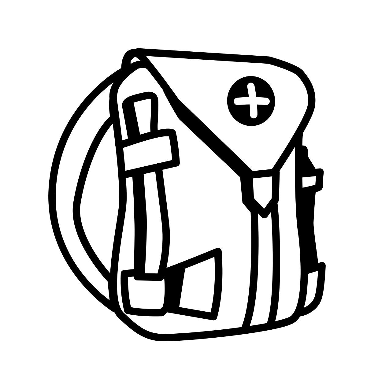 comic style borsa di sopravvivenza icon
