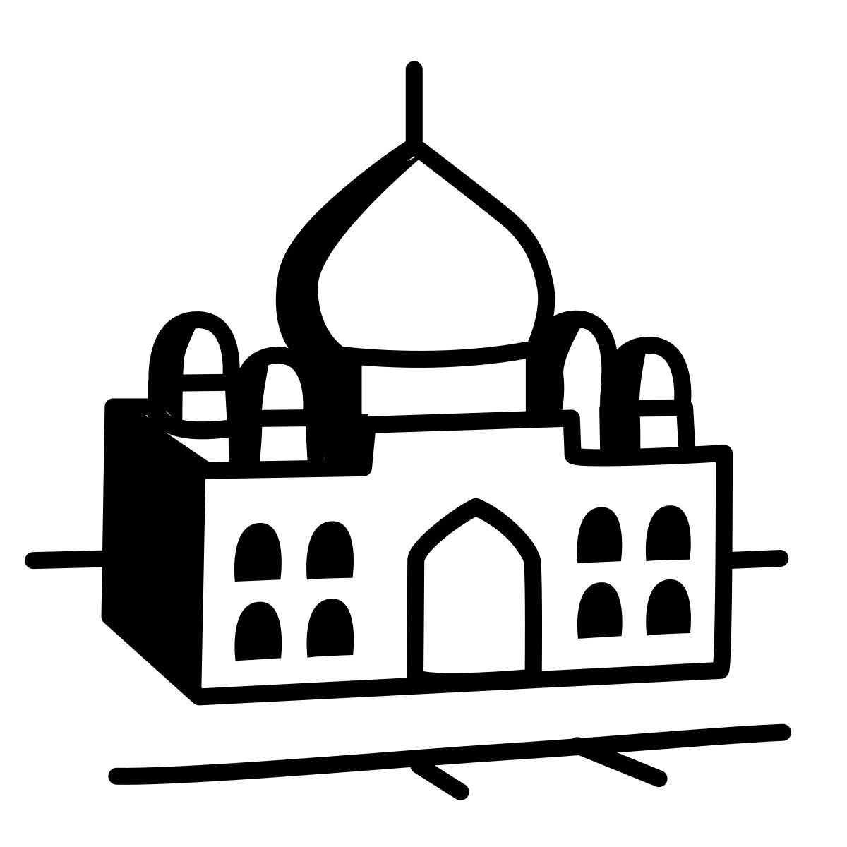 comic style taj mahal icon