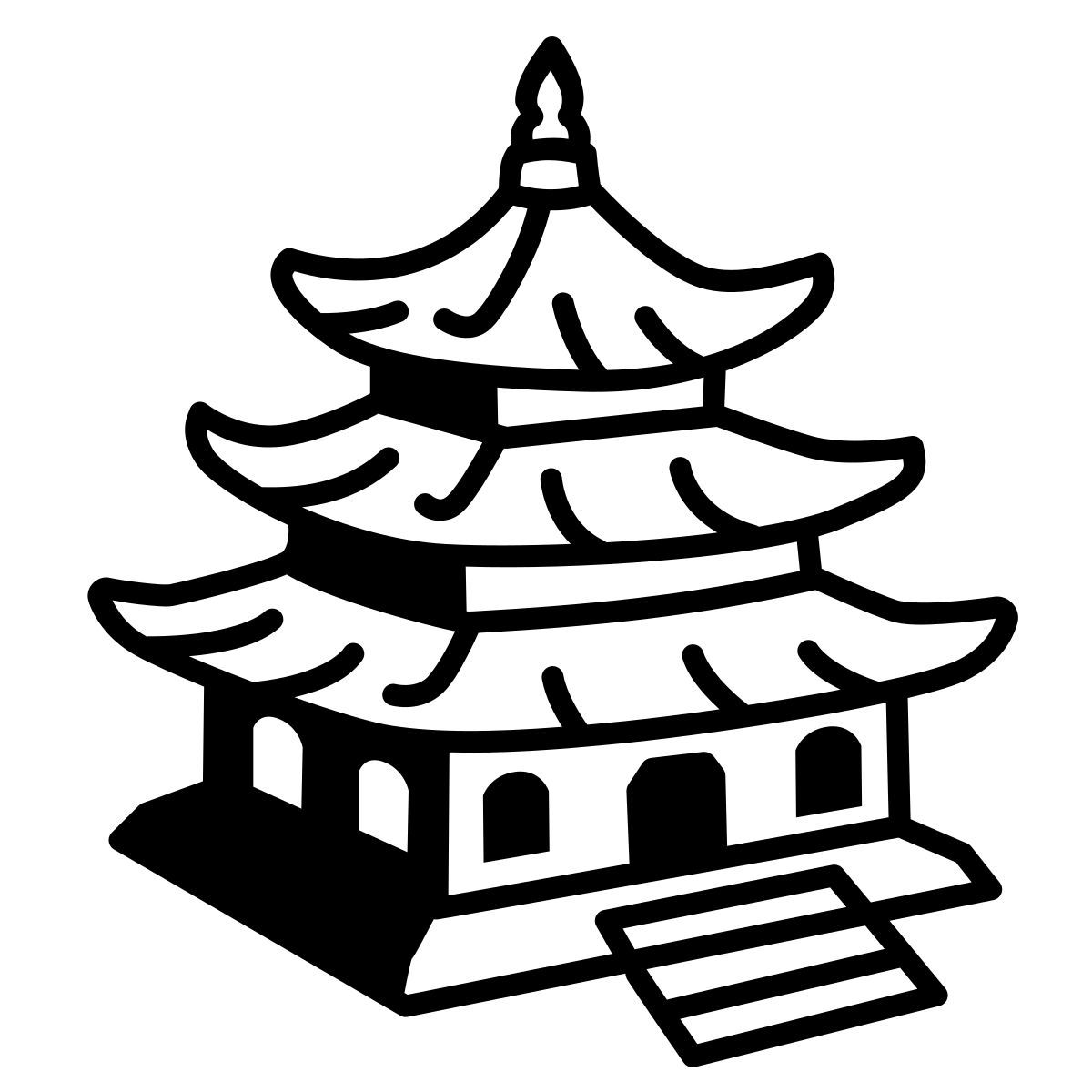 comic style templo icon