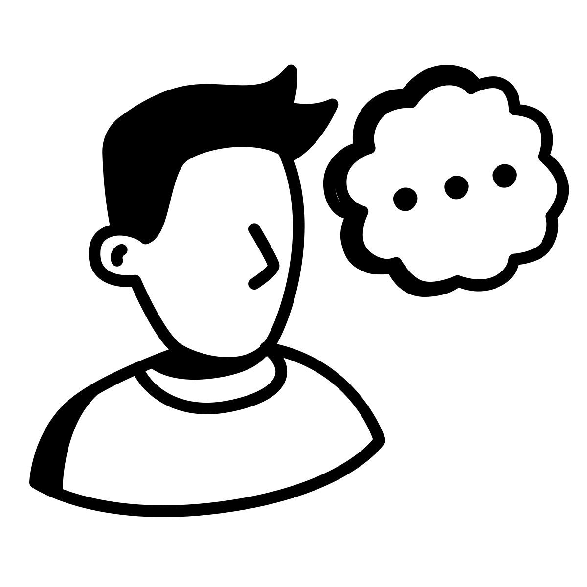 comic style thinking male icon