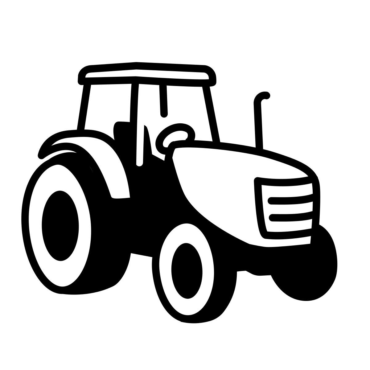 comic style traktor icon
