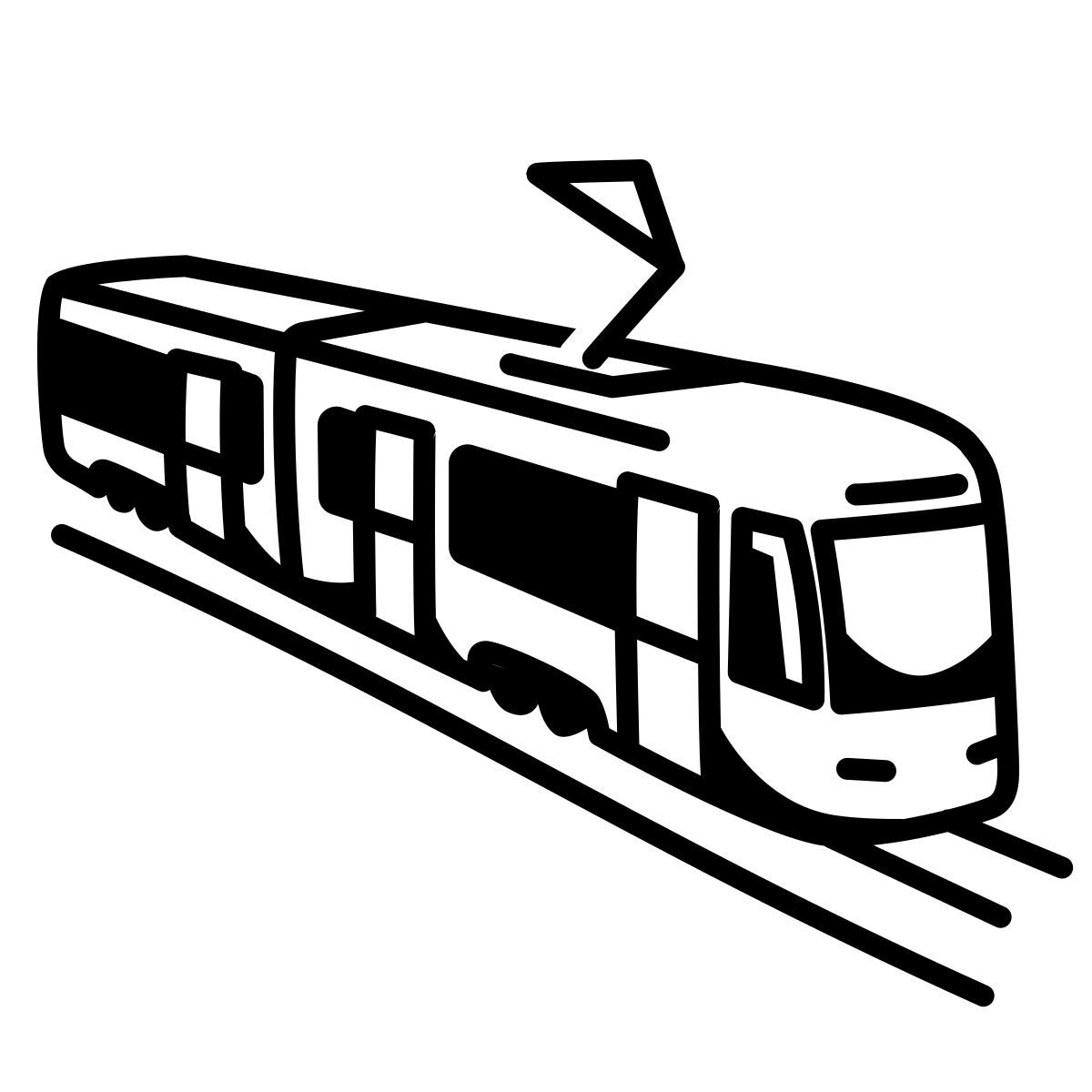 comic style tram icon
