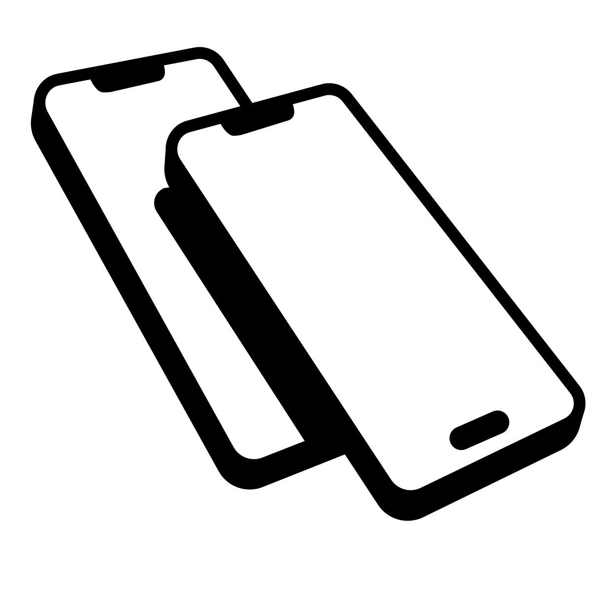 comic style deux smartphones icon