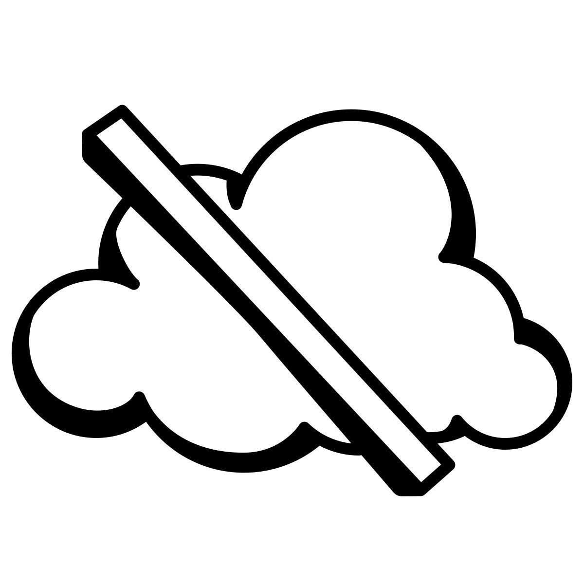 comic style unavailable cloud icon