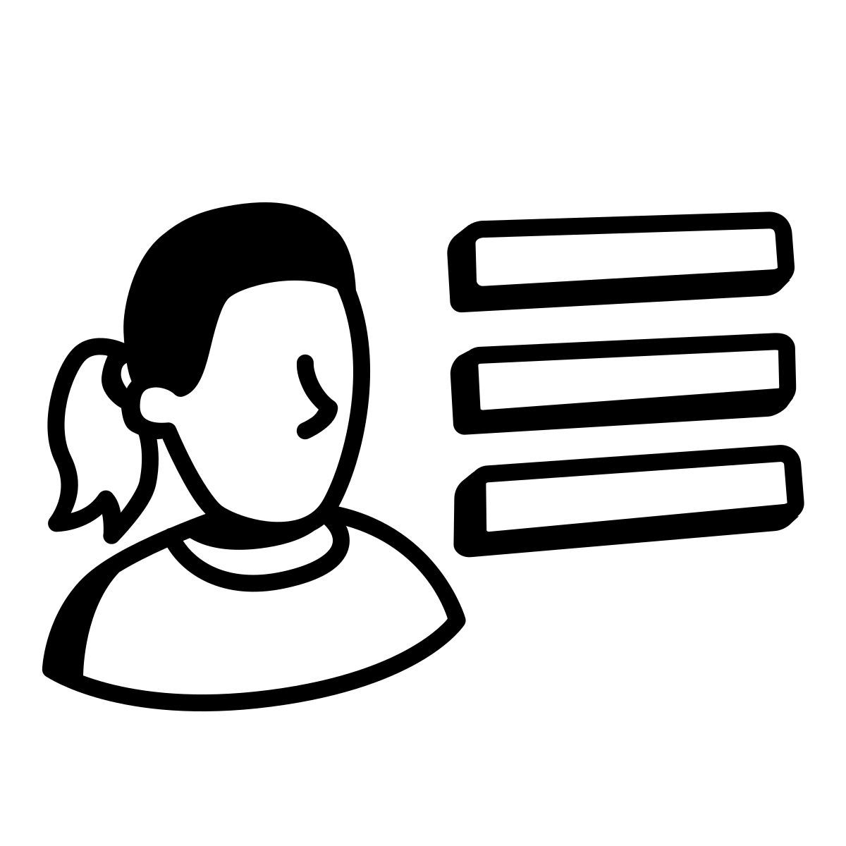 comic style menú de usuario femenino icon
