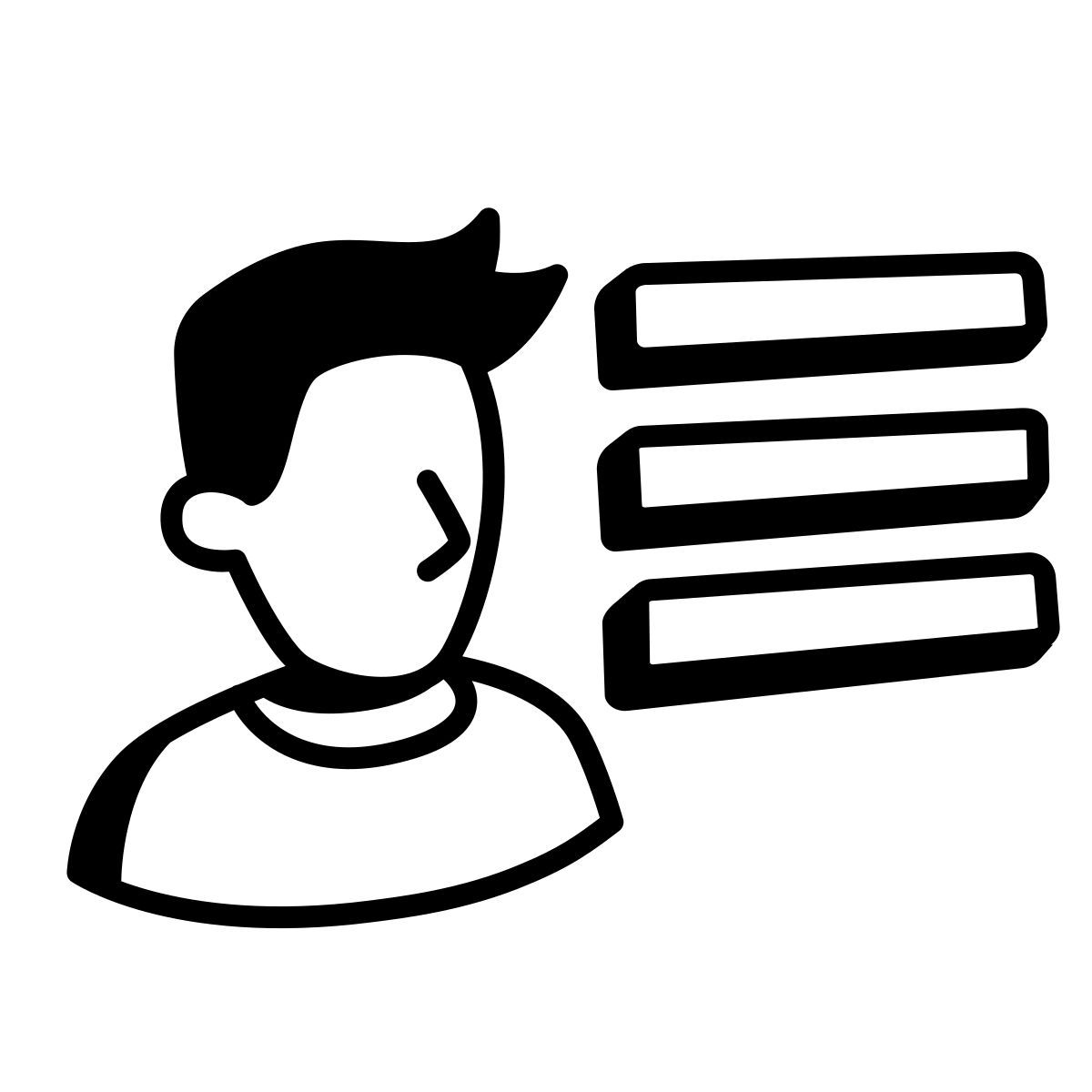 comic style user menu male icon