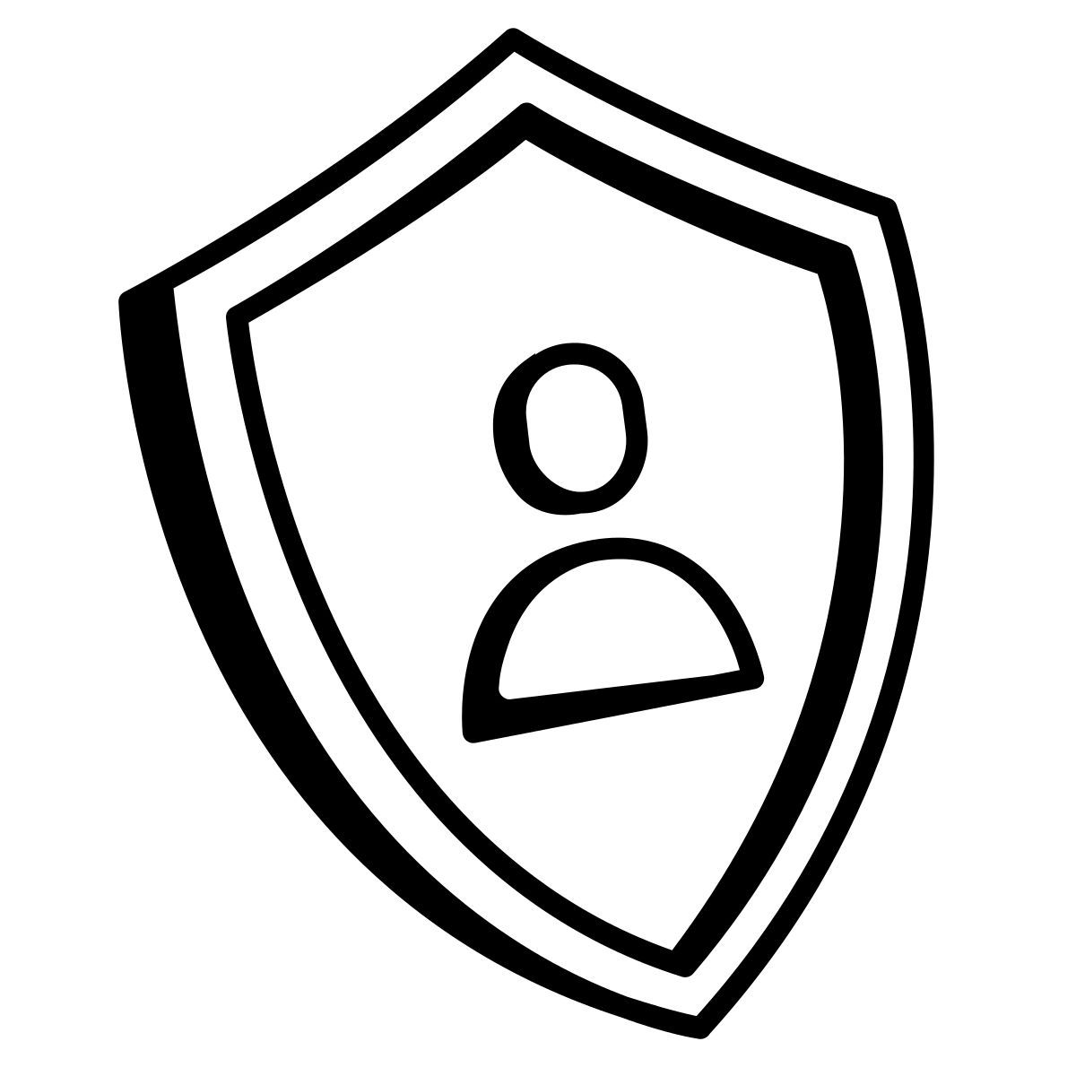 comic style escudo de usuário icon