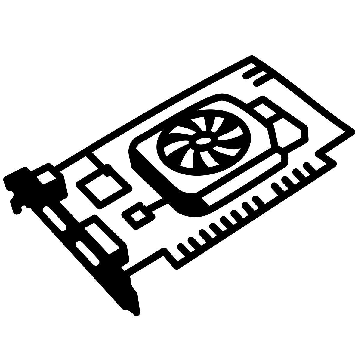 comic style placa de vídeo icon