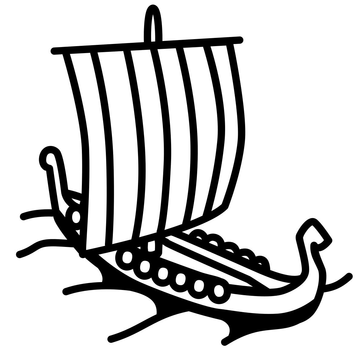 comic style wikingerschiff icon