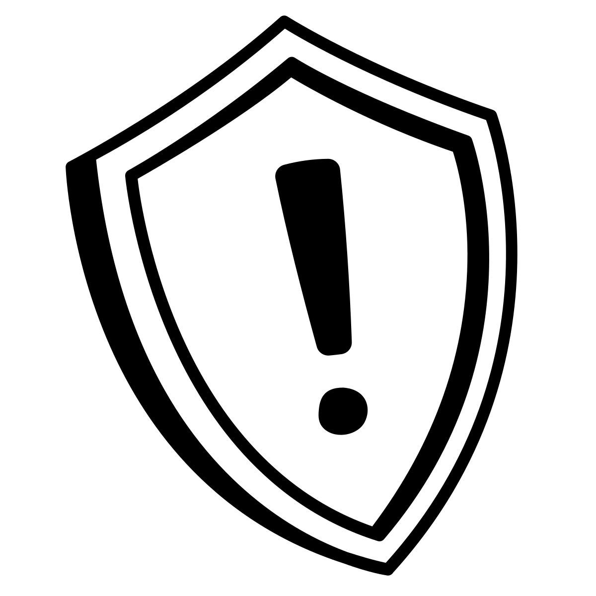 comic style avertissement bouclier icon