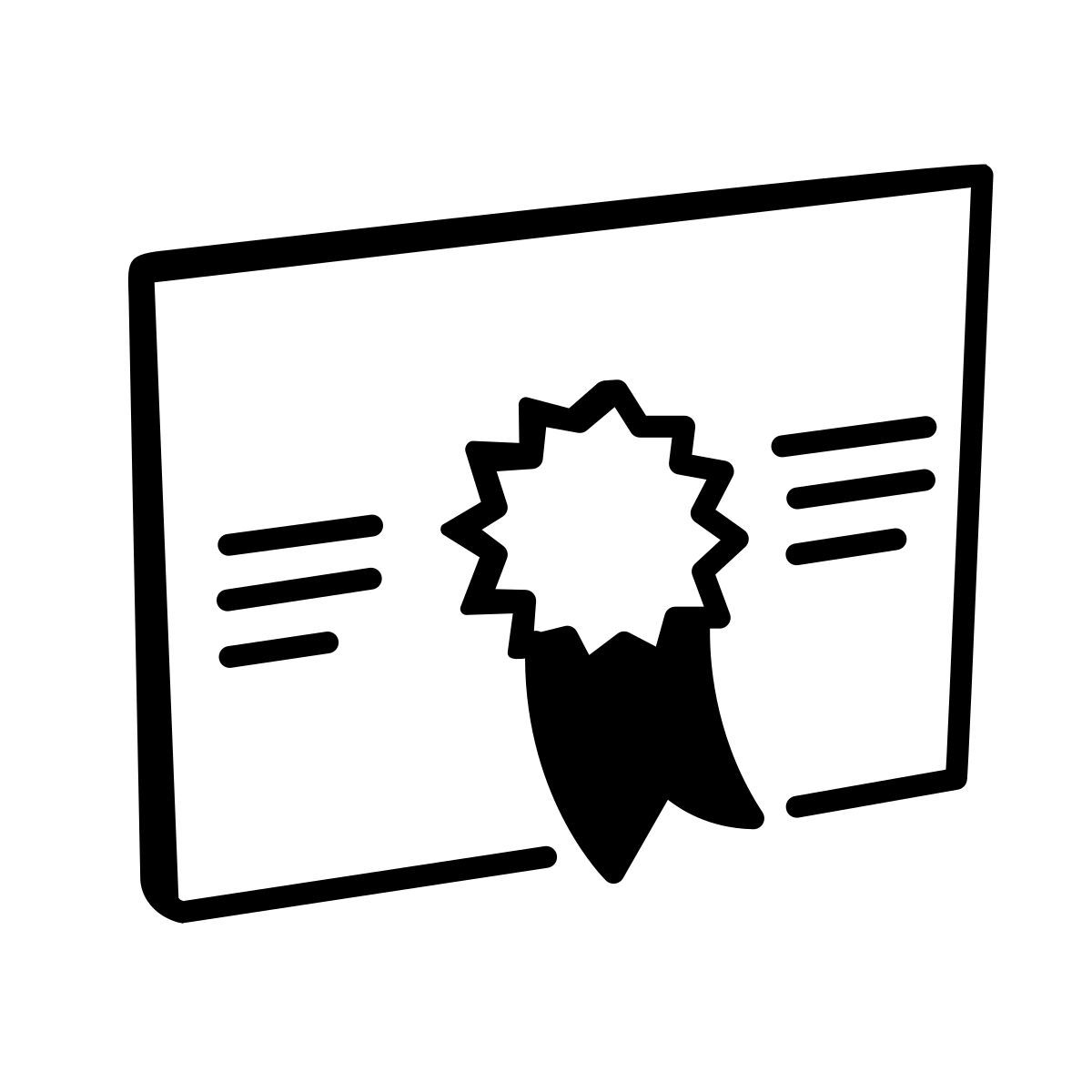 comic style certificato di garanzia icon