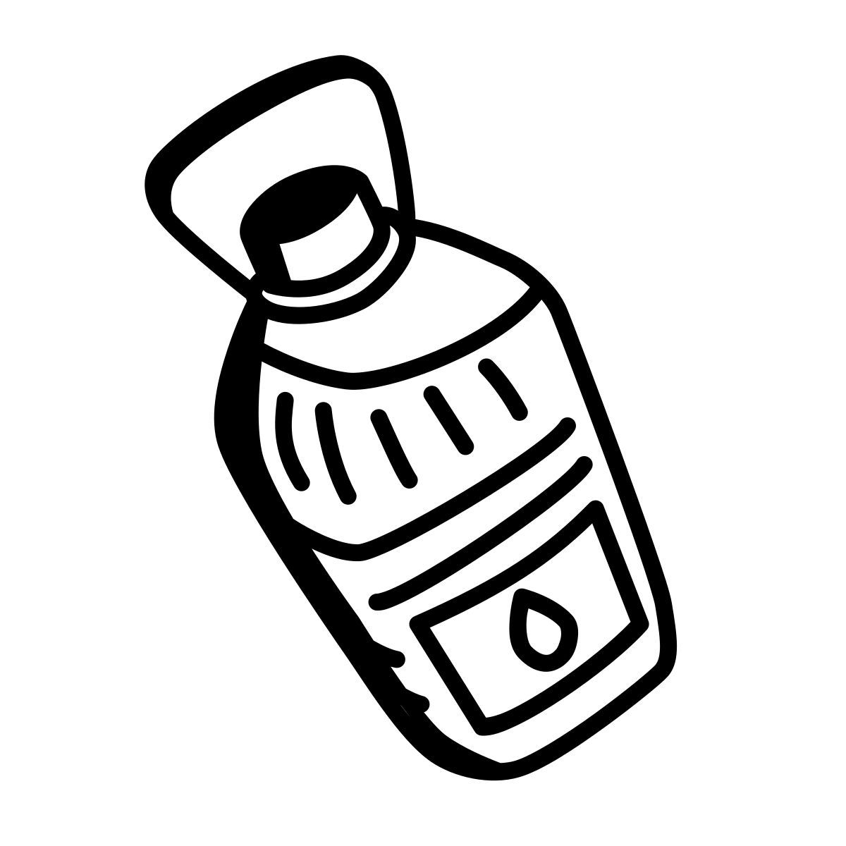 comic style water bottle icon