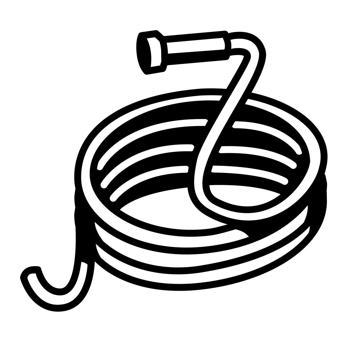 comic style water hose icon