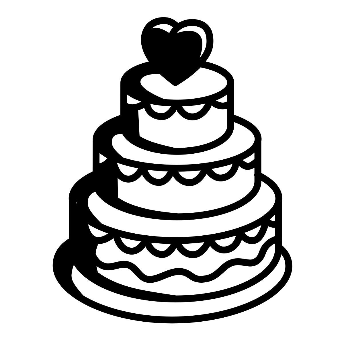 comic style gâteau de mariage icon