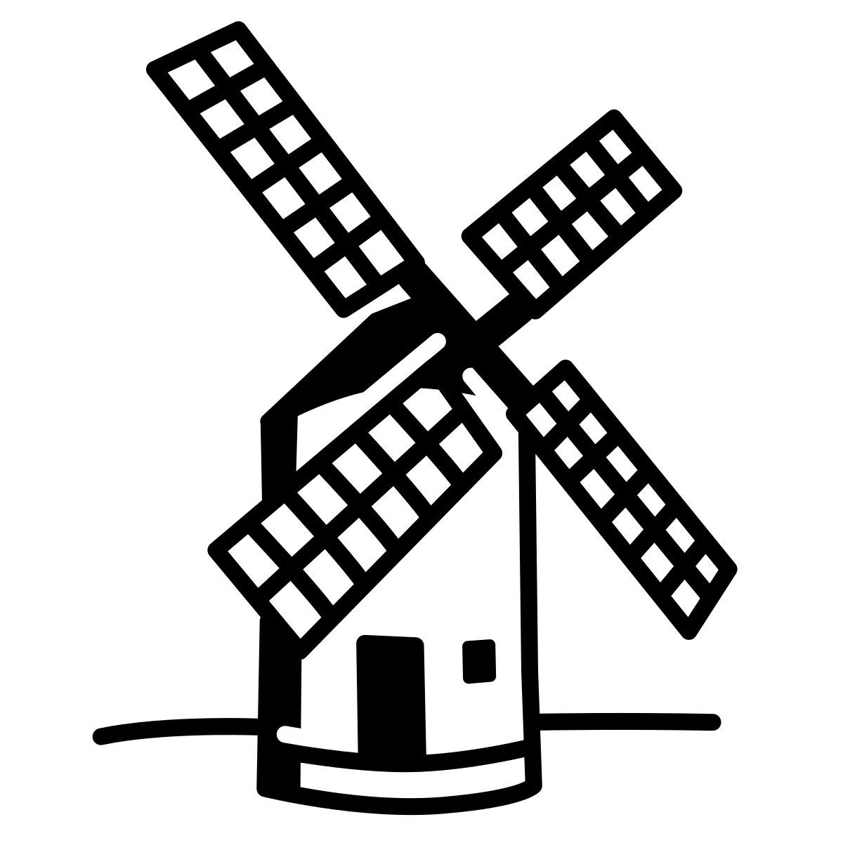 comic style windmill icon