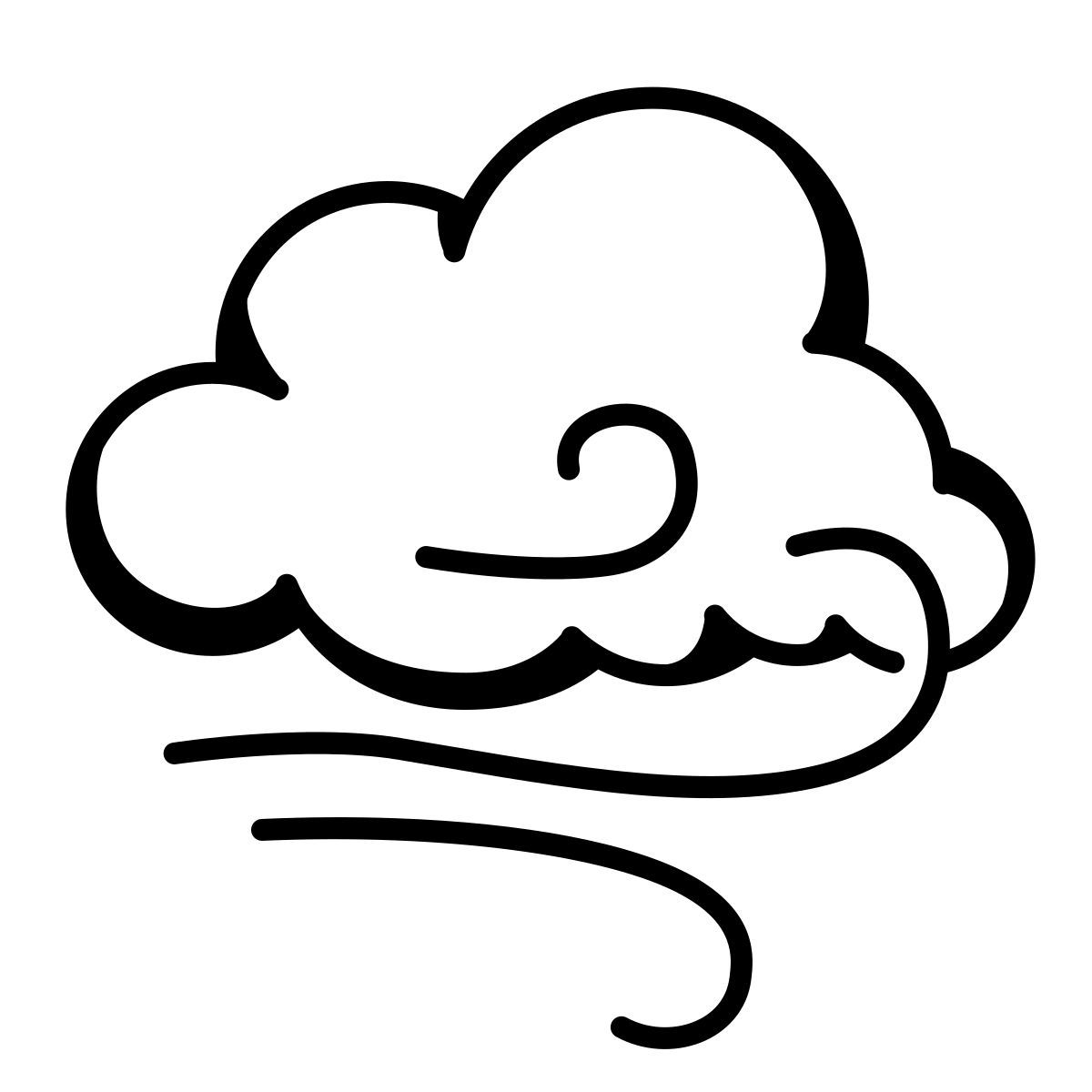 comic style temps venteux icon