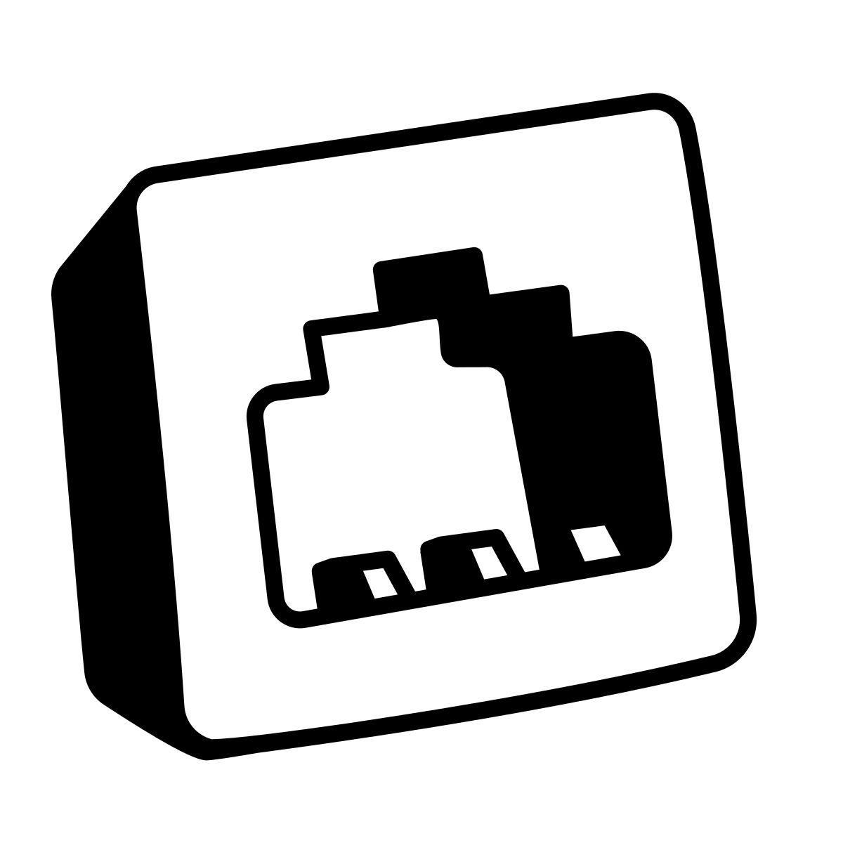 comic style wired network icon
