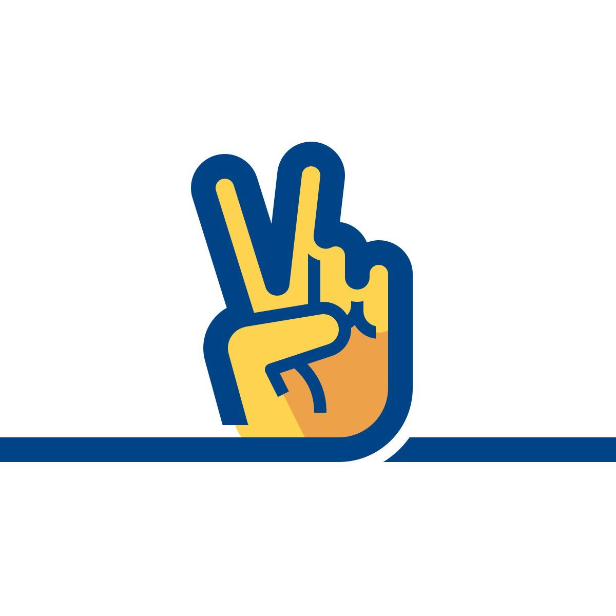 connect color style hand peace icon