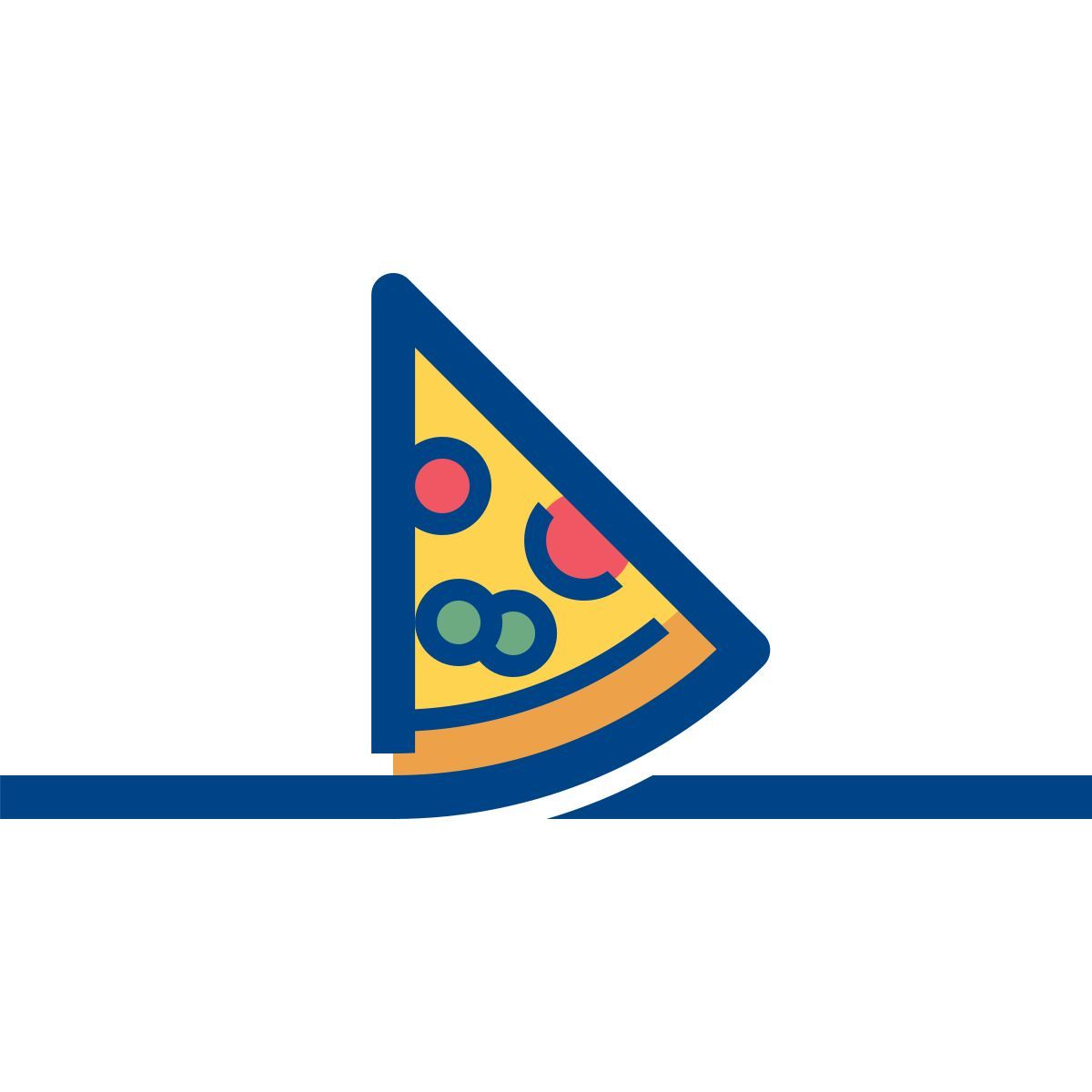 connect color style pizza icon
