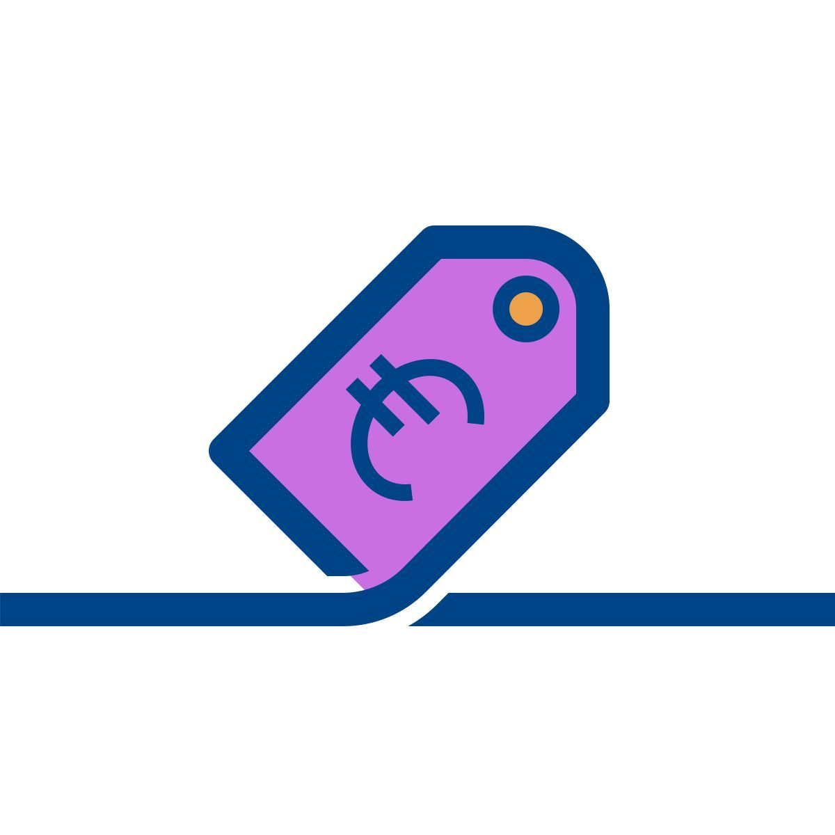 connect color style étiquette de prix en euro icon