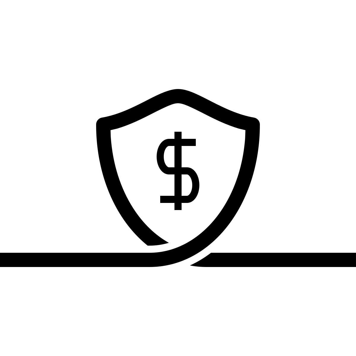 connect style scudo con un segno di dollaro icon