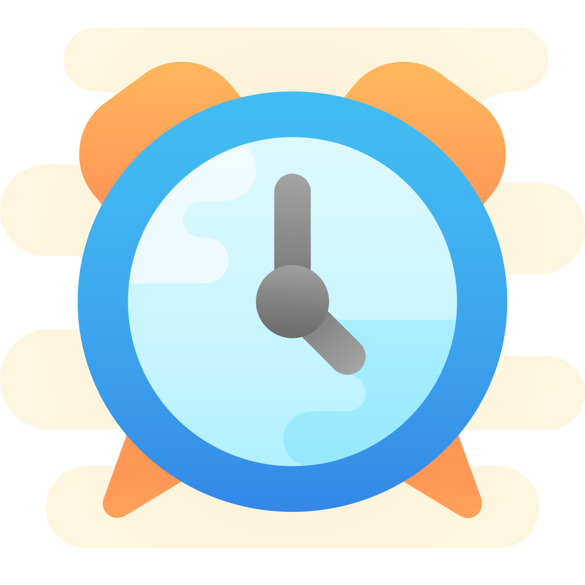 cute clipart style alarm clock icon