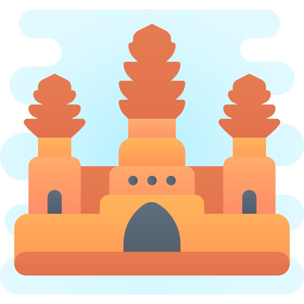 cute clipart style angkor wat icon