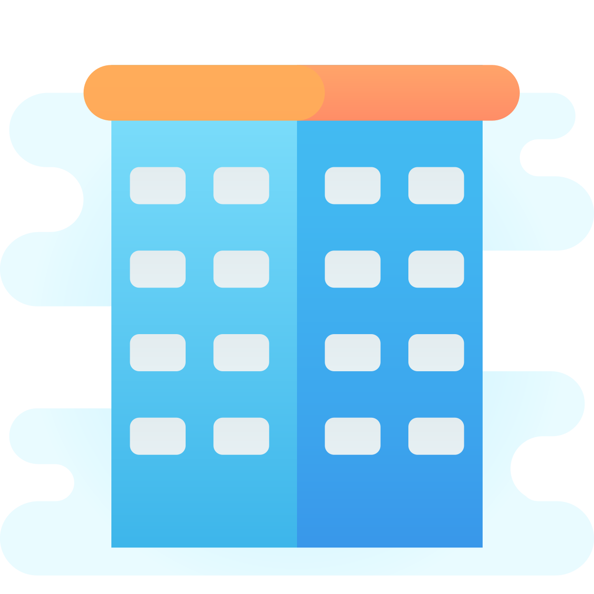 cute clipart style apartment icon