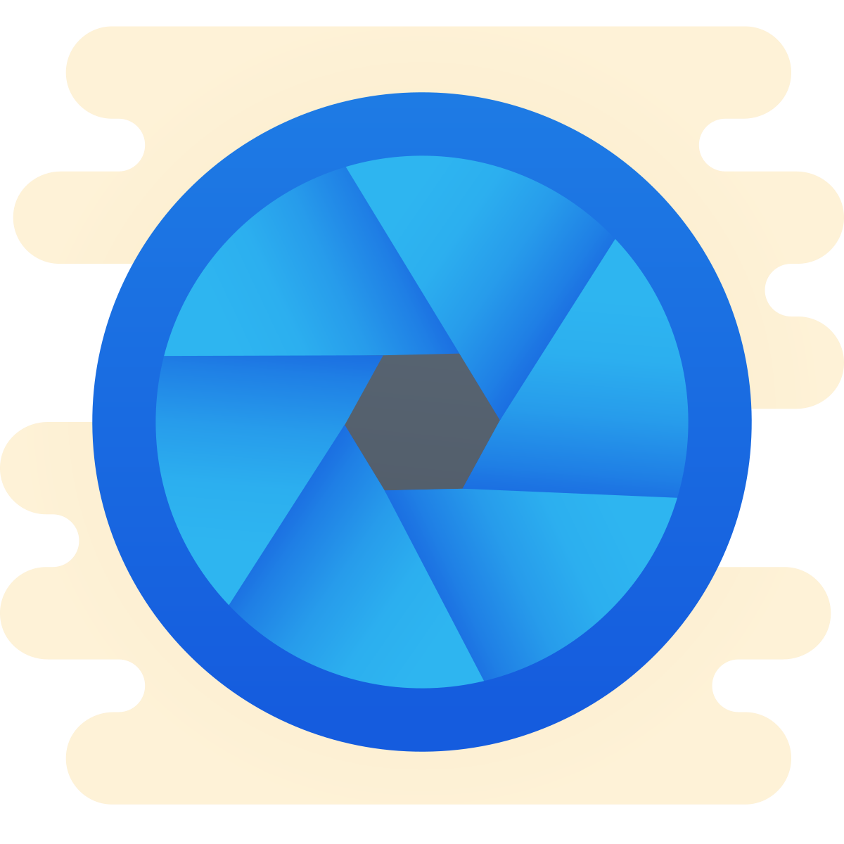 cute clipart style aperture icon
