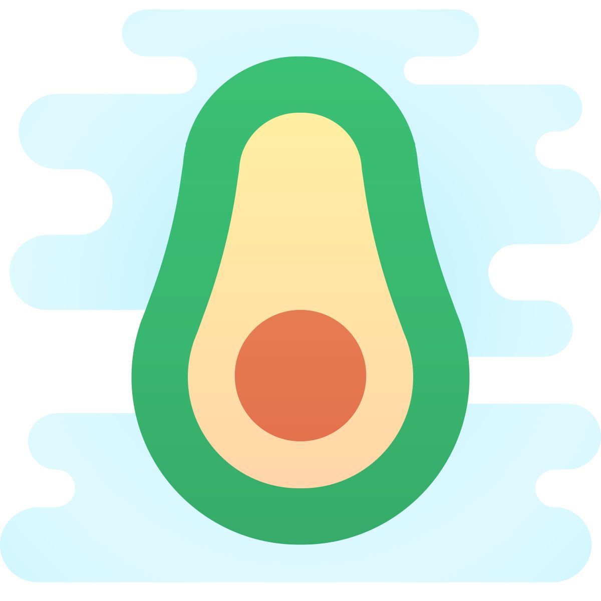 cute clipart style avocado icon