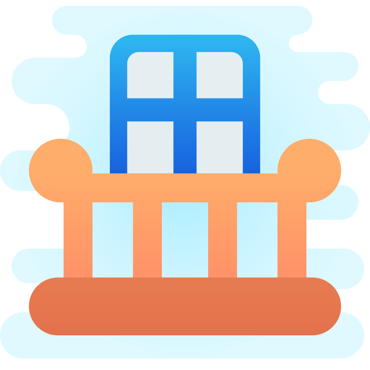 cute clipart style balcony icon