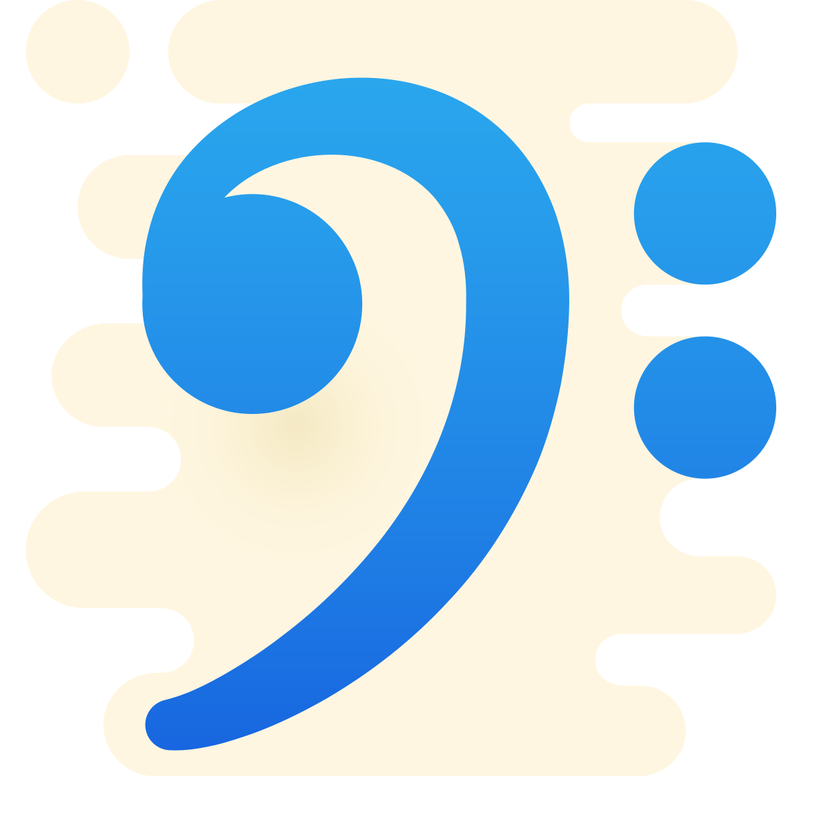cute clipart style bass clef icon