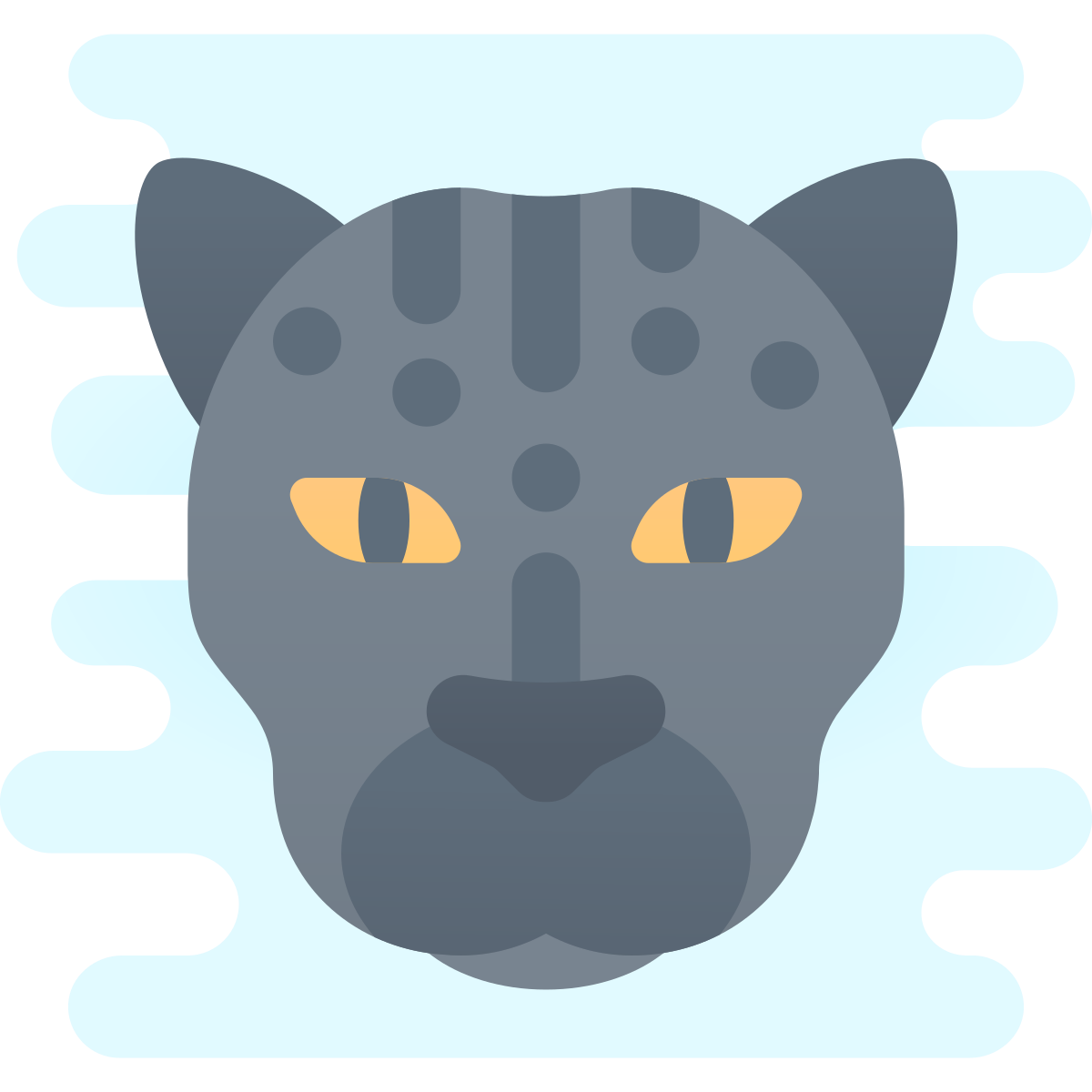 cute clipart style black jaguar icon