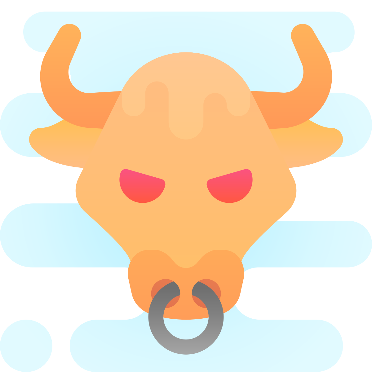 cute clipart style bull icon