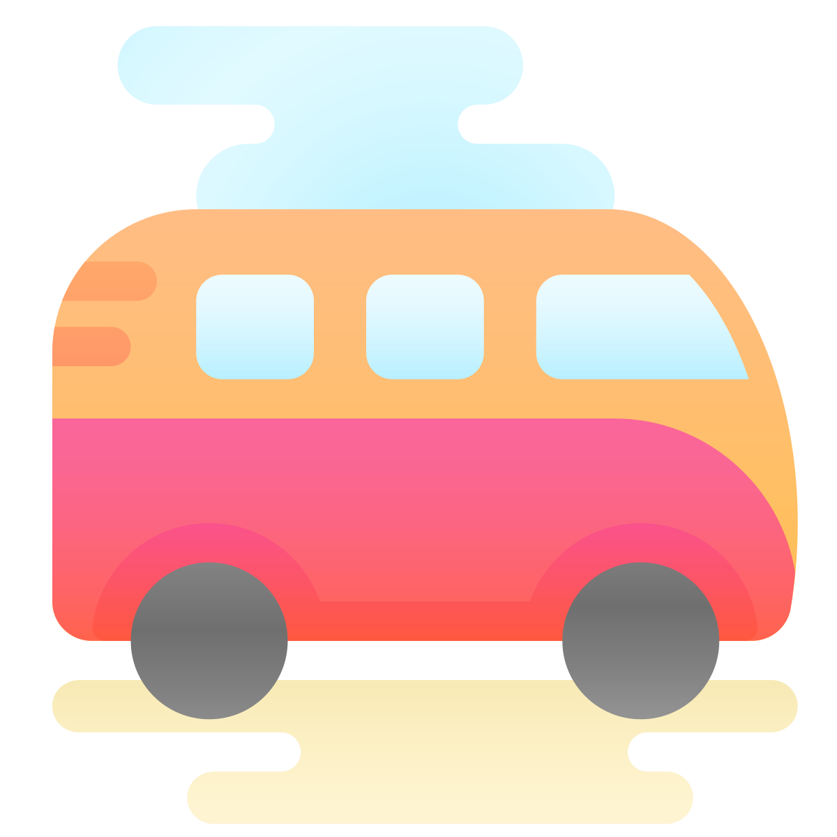 cute clipart style bus icon