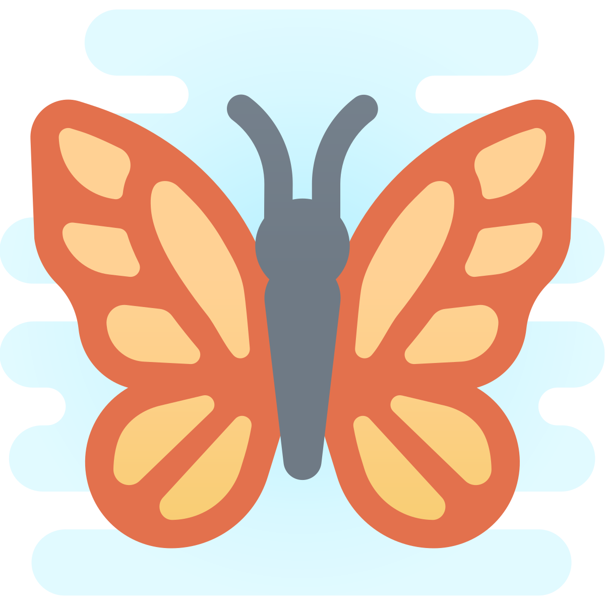 cute clipart style butterfly icon