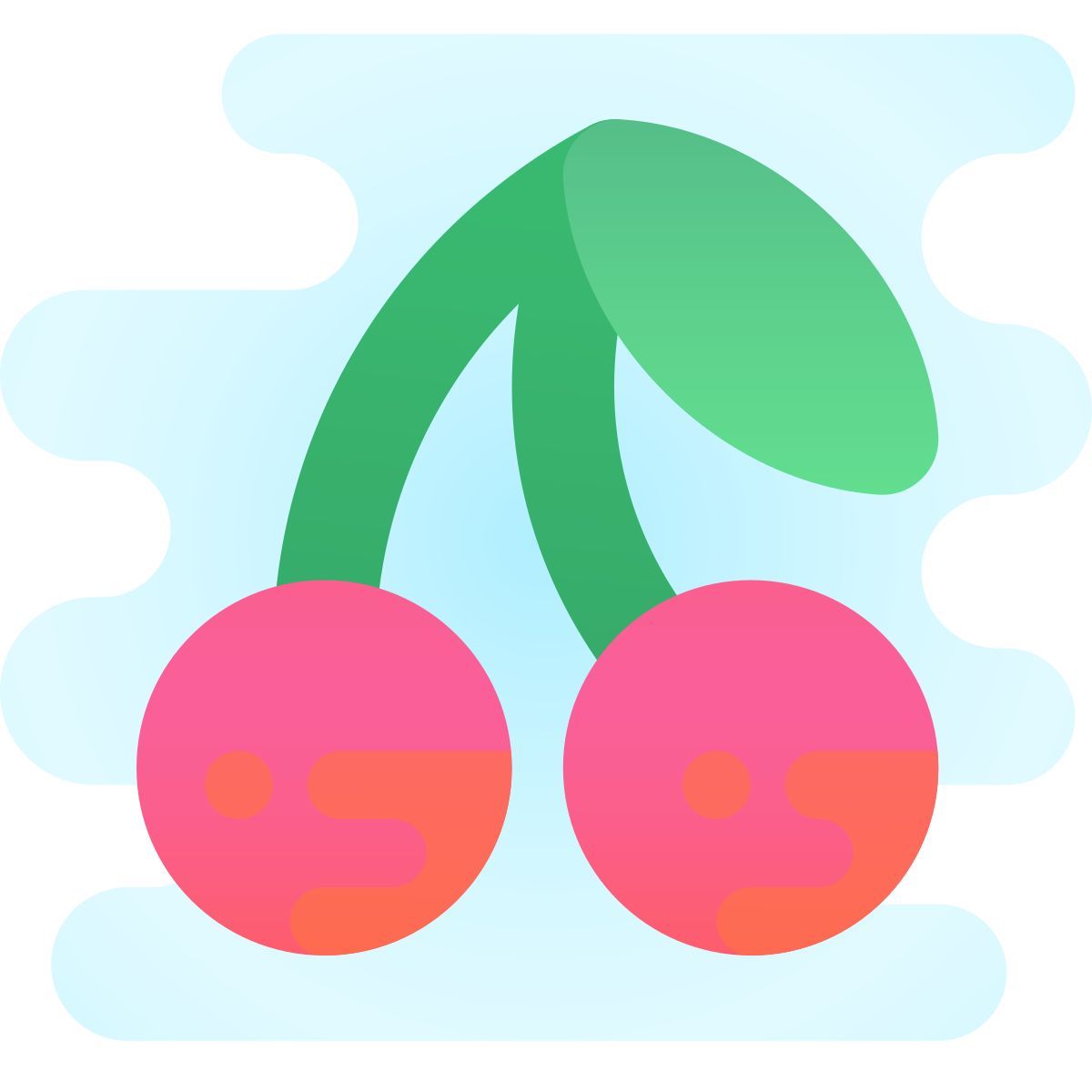 cute clipart style 樱桃 icon