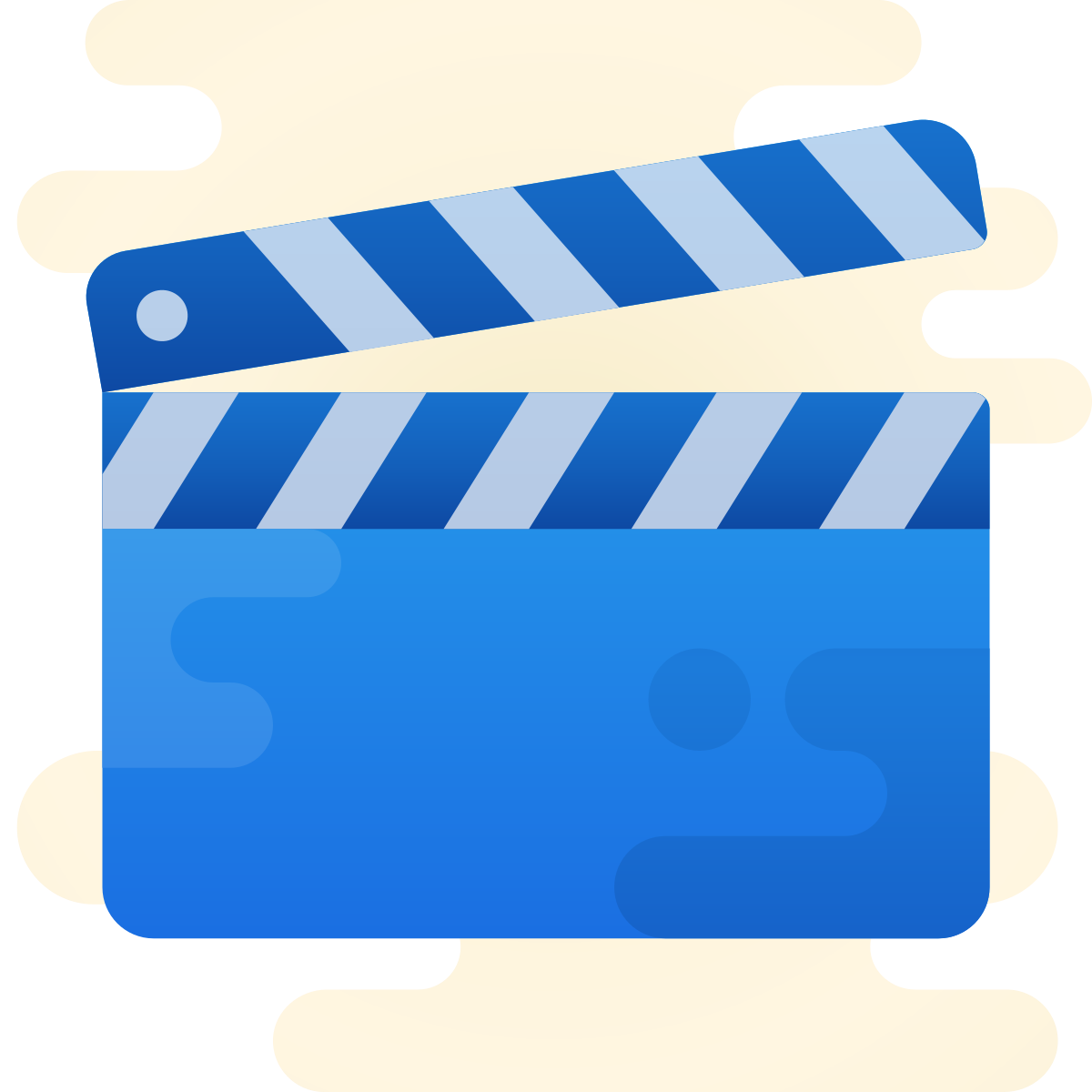 cute clipart style clapperboard icon